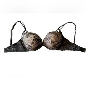 Victoria’s Secret Sexy Little Things push-up bra 34DD Black lace rhinestones